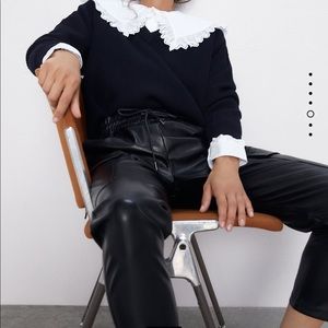 Zara Faux Leather Cargo Pants